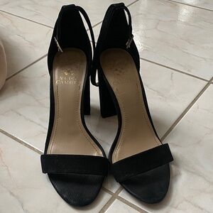Vince Camuto Black Strappy block Heels